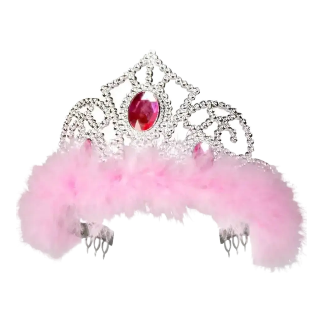 Corona principessa con piume rosa