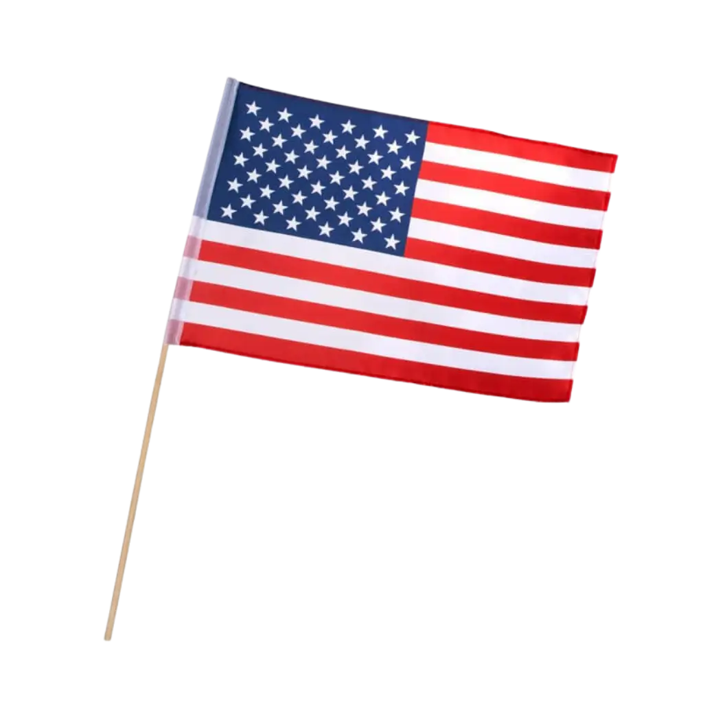 Bandiera degli Stati Uniti con bacchetta (30x45cm)