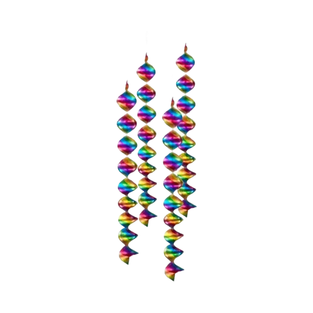 Decorazioni a spirale arcobaleno (lotto di 4)
