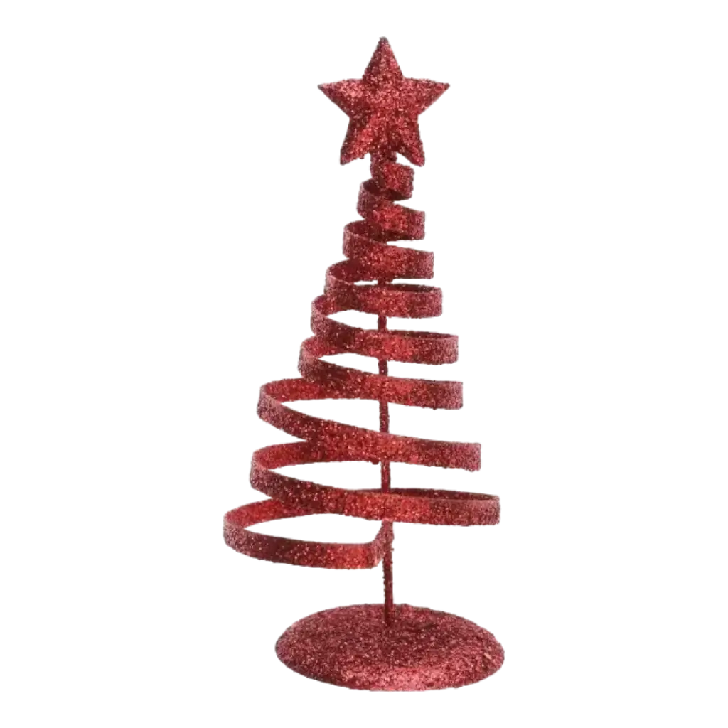 Abete Spirale Rosso - Decorazione da tavola - 6,5 x 14 cm