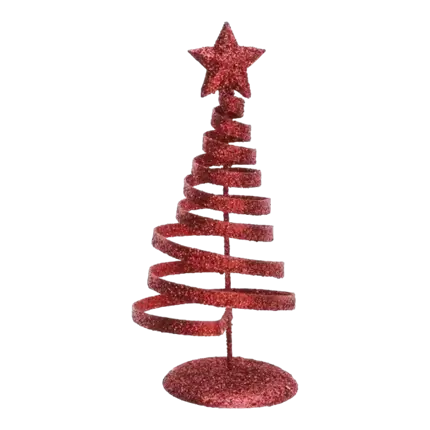 Abete Spirale Rosso - Decorazione da tavola - 6,5 x 14 cm