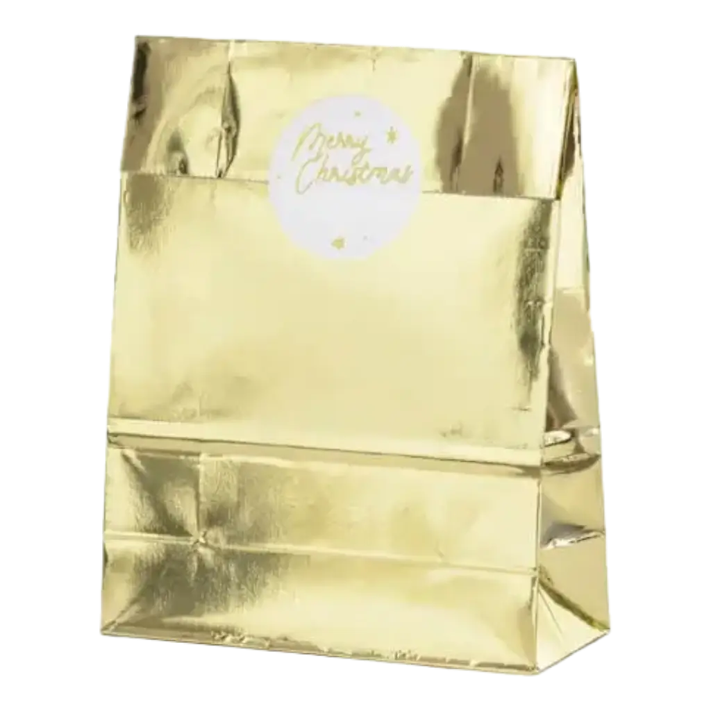 Sacchetto regalo in oro metallizzato - 18,5x28,5x8 cm - Set di 3