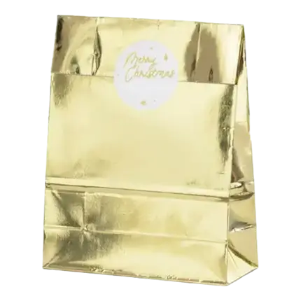 Sacchetto regalo in oro metallizzato - 18,5x28,5x8 cm - Set di 3