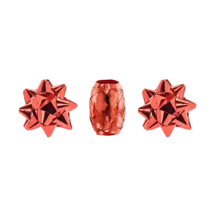 Nastri di plastica - Rosso - 2 rose e 1 nastro