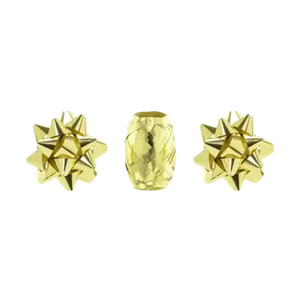 Nastri di plastica - Oro - 2 rose e 1 nastro