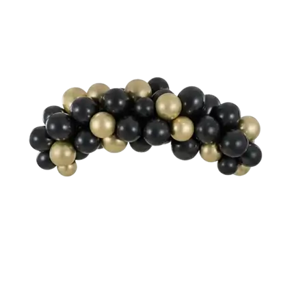 Arco di palloncini oro e nero - 200 cm