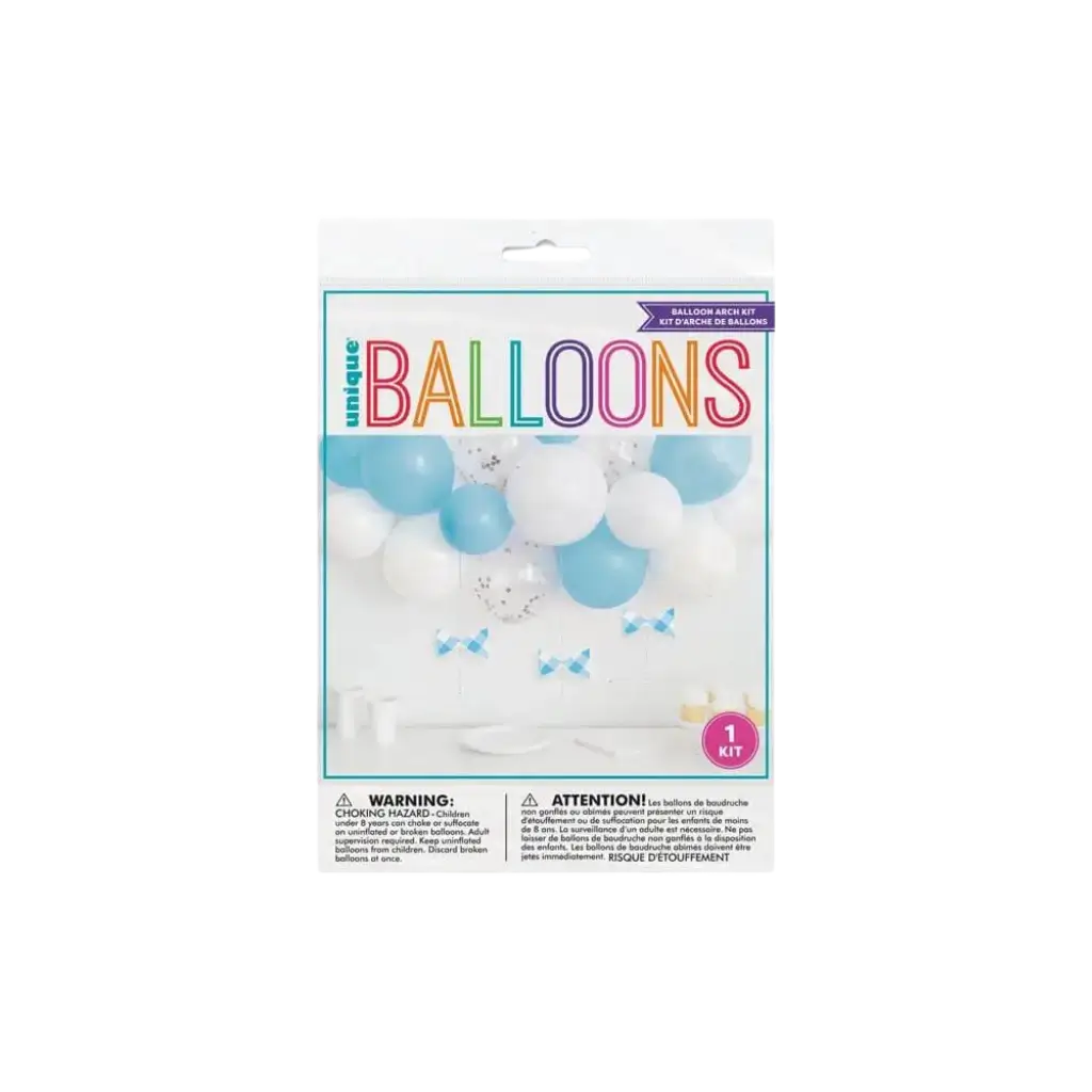 Kit di palloncini ad arco - Blu / Bianco / Trasparente