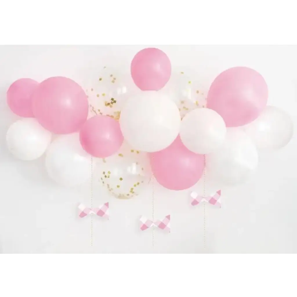 Kit di palloncini ad arco - Rosa / Bianco / Trasparente