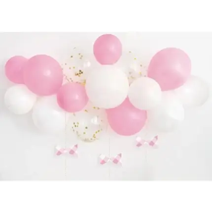 Kit di palloncini ad arco - Rosa / Bianco / Trasparente