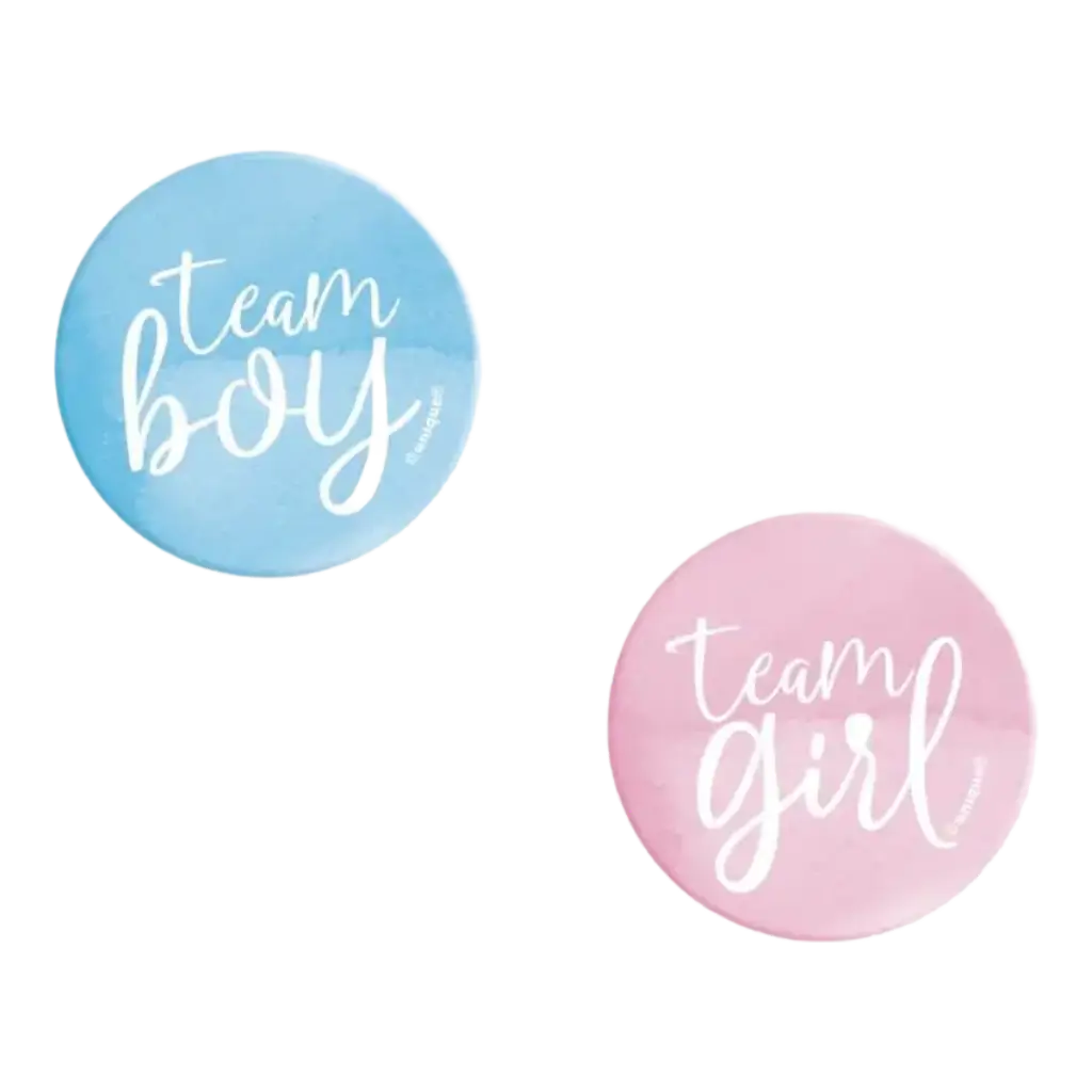 Distintivi 10 Team Girl/Team Boy - Gender Reveal Goodies