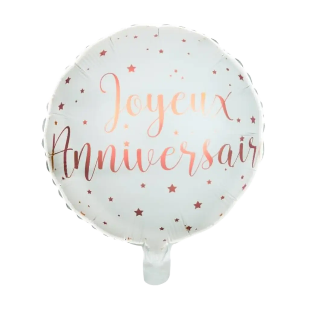 Palloncino Buon Compleanno Bianco / Oro Rosa ø45cm