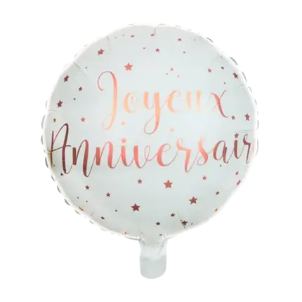 Palloncino Buon Compleanno Bianco / Oro Rosa ø45cm