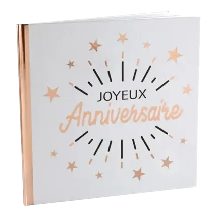 Libro degli ospiti di buon compleanno metallizzato oro rosa