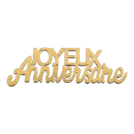 Coriandoli di legno di buon compleanno dorati (confezione da 10)