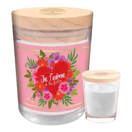 Candela di vetro Je t'aime à la folie 