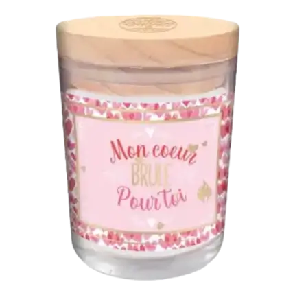 Candela di vetro Mon cœur brule pour toi