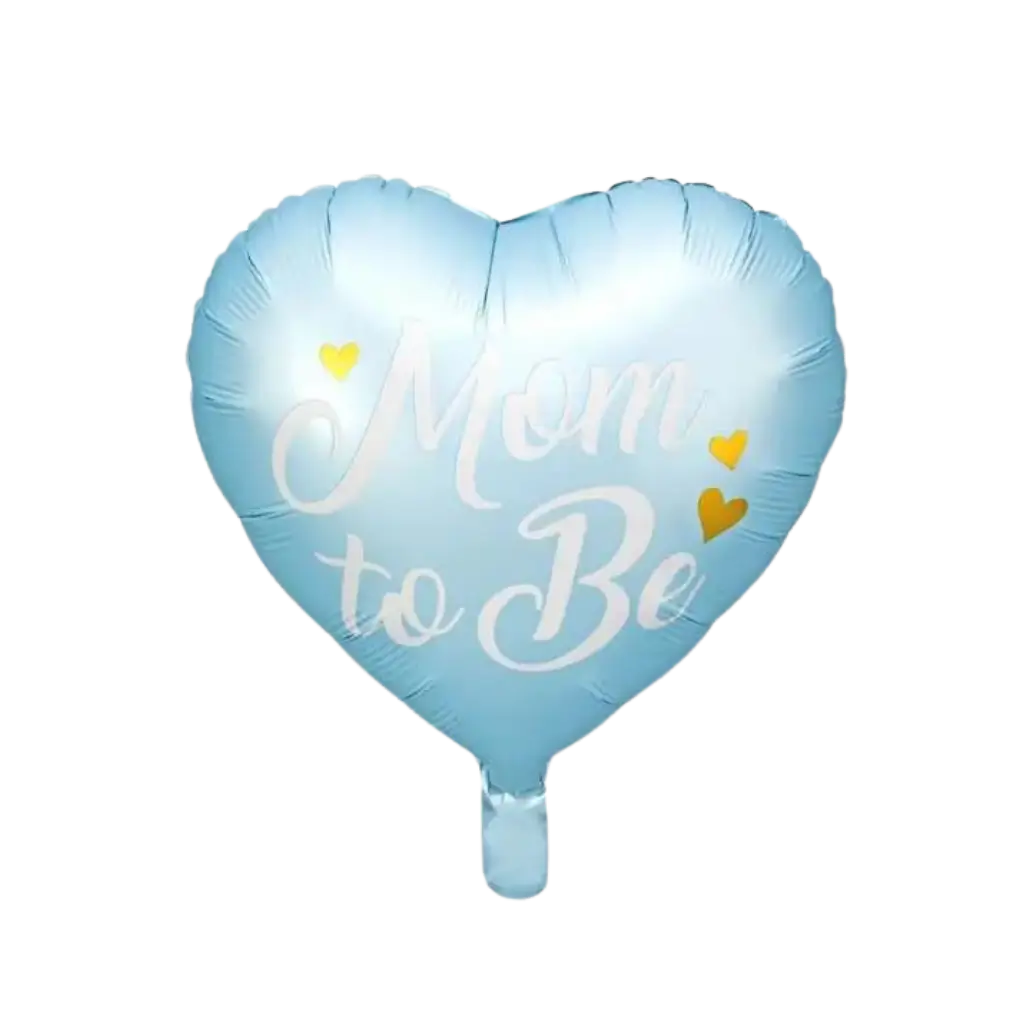 Palloncino Alluminio Cuore Blu "Mom to be"- 35cm