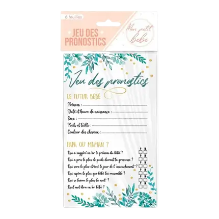 GIOCO DI PREVISIONE - RIVELAZIONE DI GENERE - 6 FOGLI