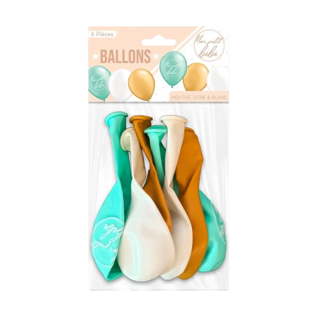 PALLONCINI PER RAGAZZO "MY LITTLE BABY" - SET DA 6 - 30CM