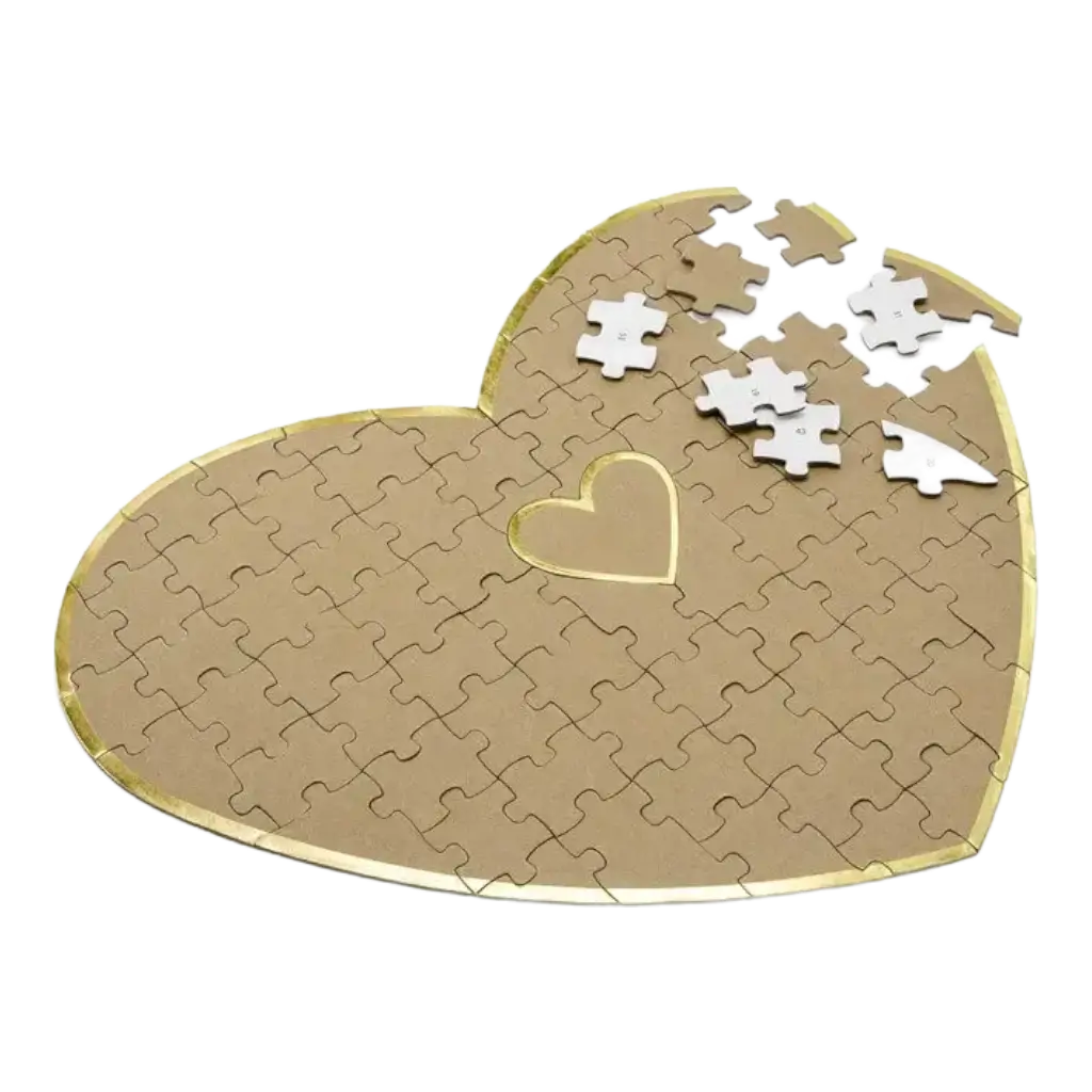Libro degli ospiti in carta kraft - Puzzle Heart
