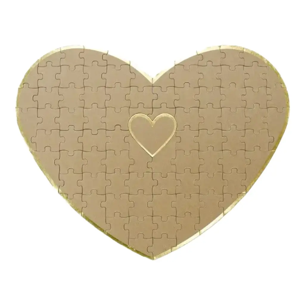 Libro degli ospiti in carta kraft - Puzzle Heart