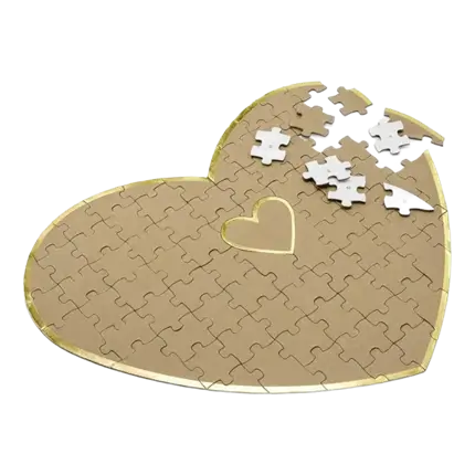 Libro degli ospiti in carta kraft - Puzzle Heart