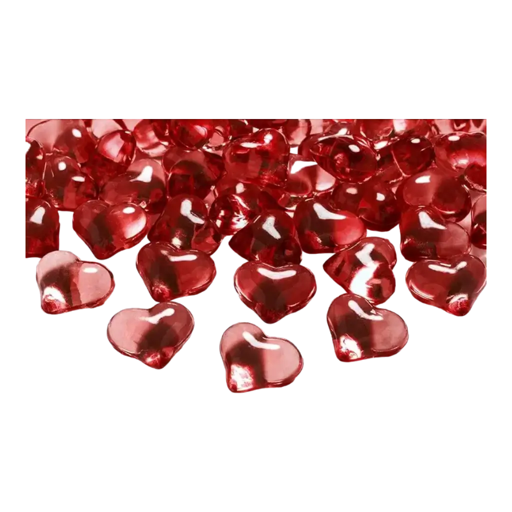 Cuori in cristallo rosso - SET DA 30 - 21mm