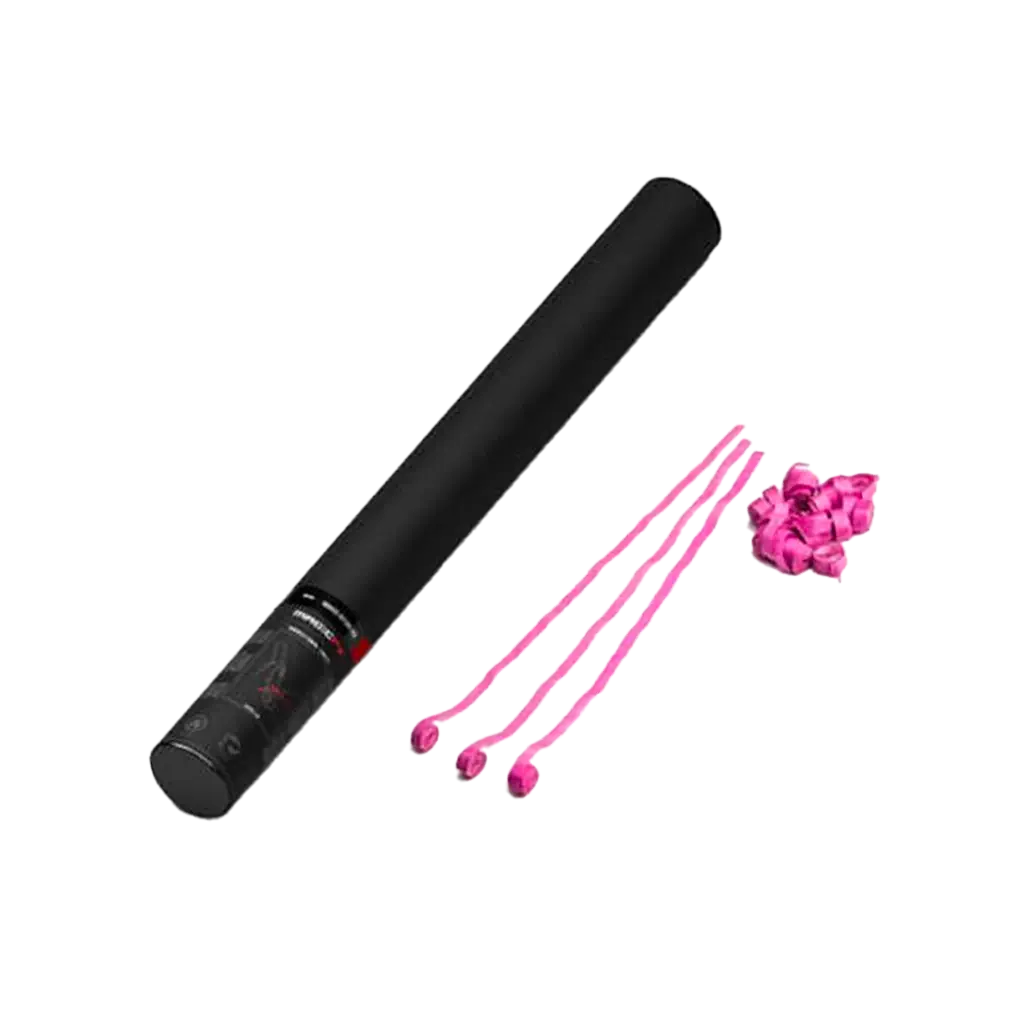 Cannone a coriandoli manuale - Stelle filanti rosa 50 cm - Magic FX