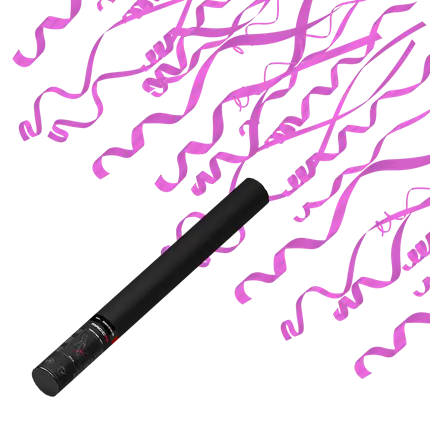 Cannone a coriandoli manuale - Stelle filanti rosa 50 cm - Magic FX