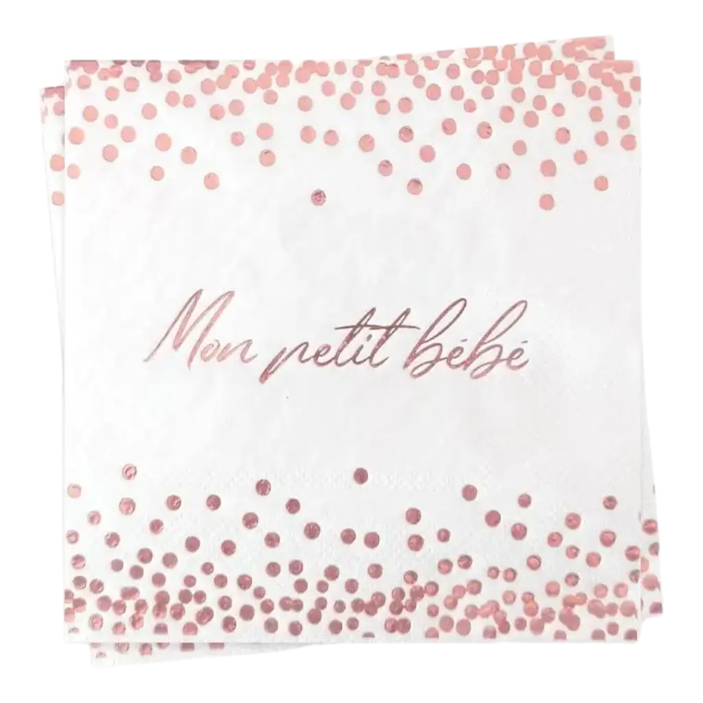 Asciugamano Rosa "Mon petit bébé" - Set di 12