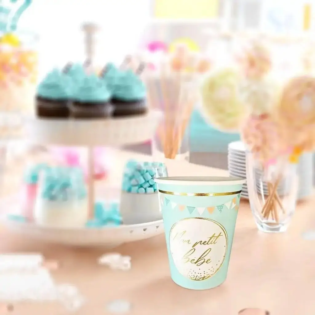 Vaso de papel azul "My Little Baby" - Juego de 6