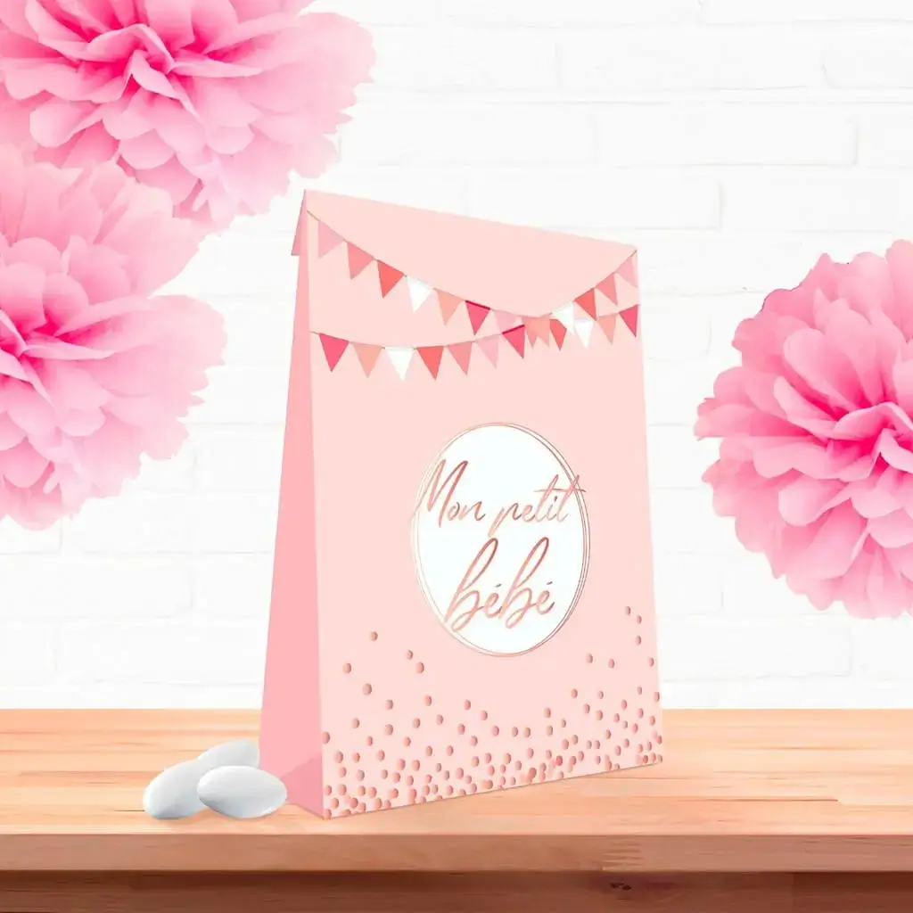 Sacchetto regalo rosa "My Little Baby" - Set di 6