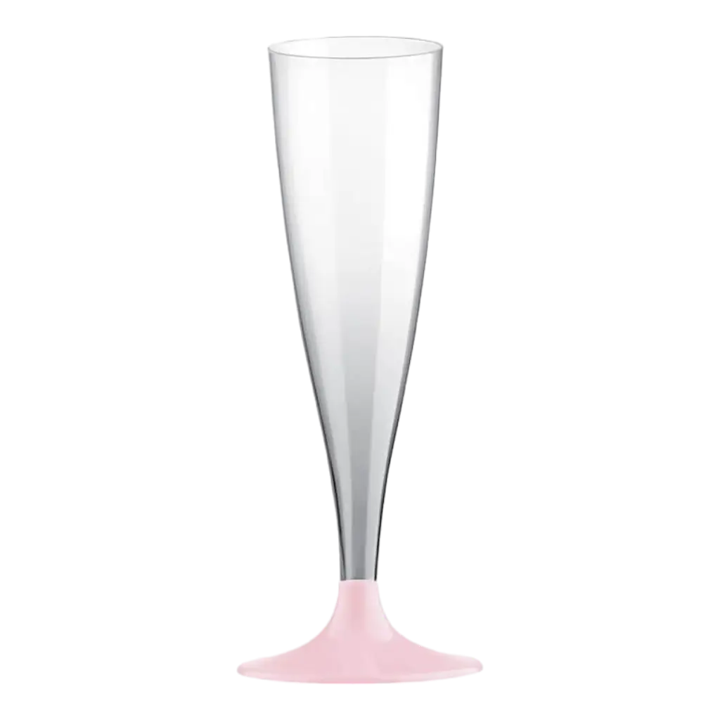 Flûte di Champagne 14cl - Piede Rosa Pastello - Lotto da 6
