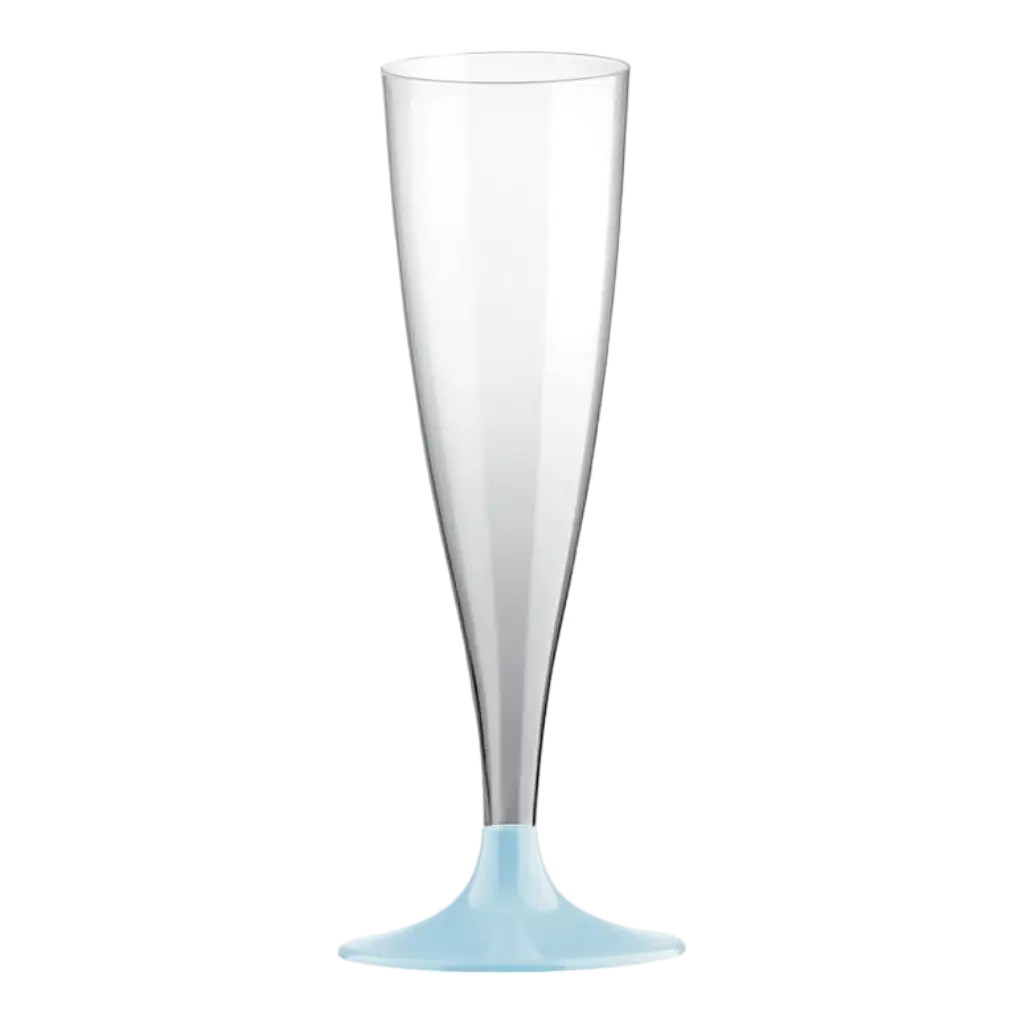 Flûte di Champagne 14cl - Piede Blu Pastello - Lotto da 6