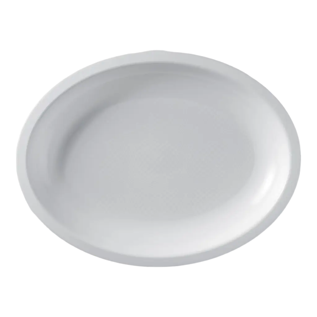 Piatto ovale bianco - 25,5x19 cm - set di 25