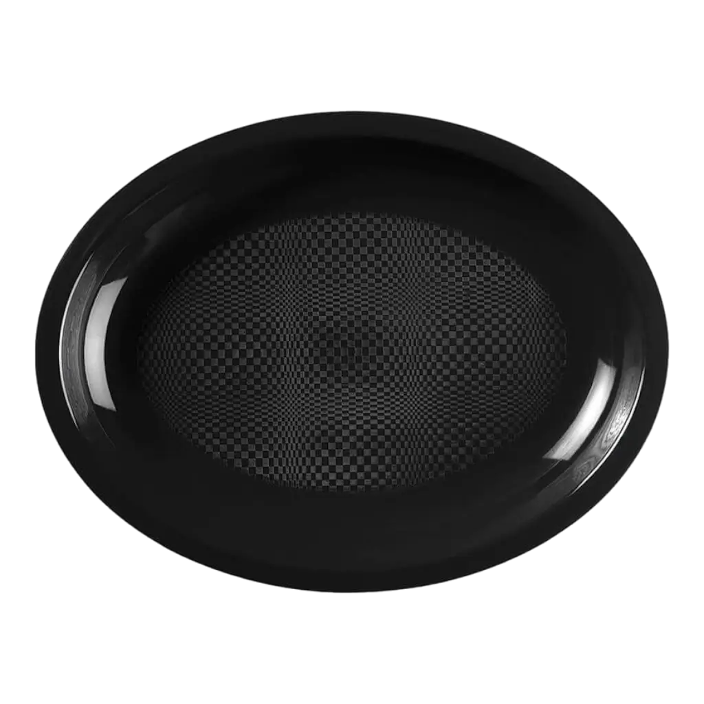 Piatto ovale nero - 25,5x19 cm - set di 25