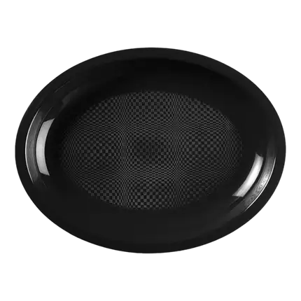 Piatto ovale nero - 25,5x19 cm - set di 25