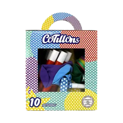 Kit cotillon multicolore per 10 persone