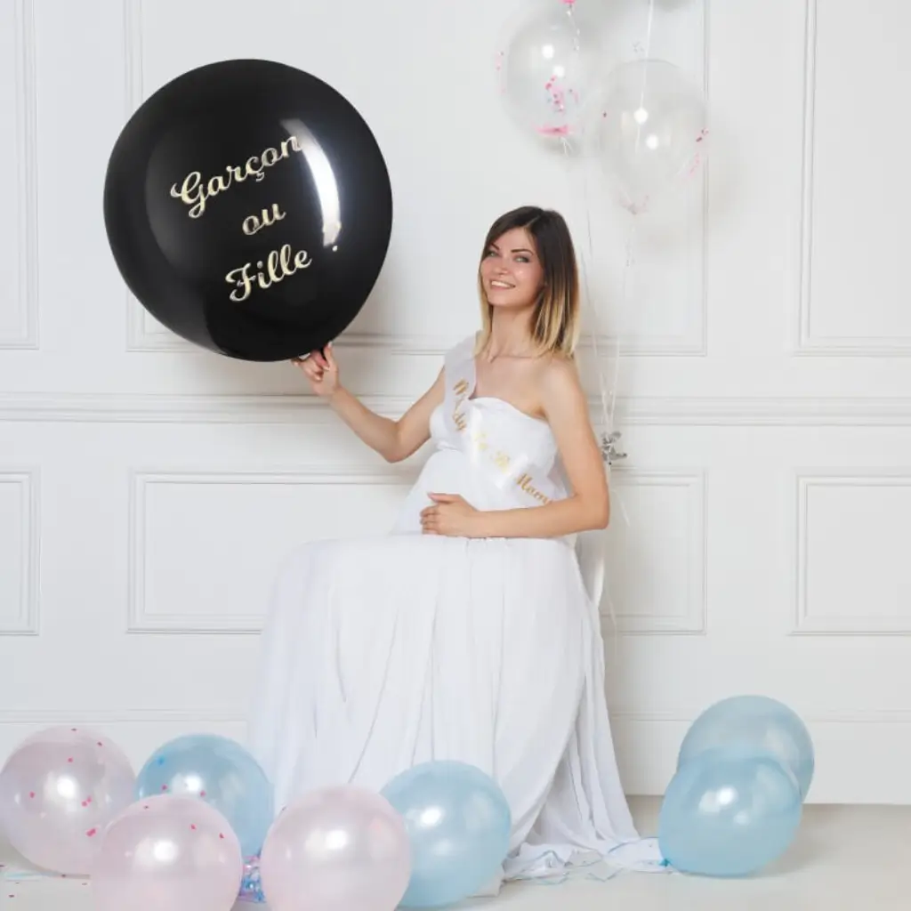 Palloncino 90cm Gender Reveal "Ragazza o Ragazzo" - BLU