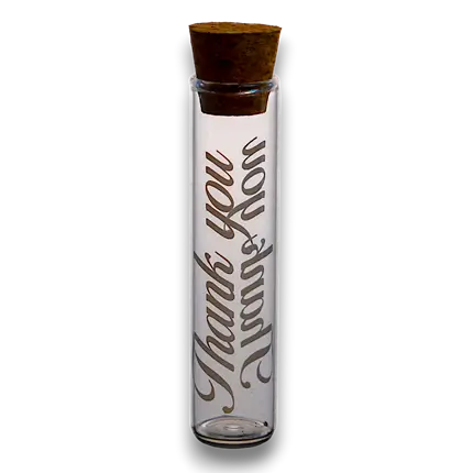 Flaconcino in vetro Thank You - ø 2.2x10cm (Confezione da 48)