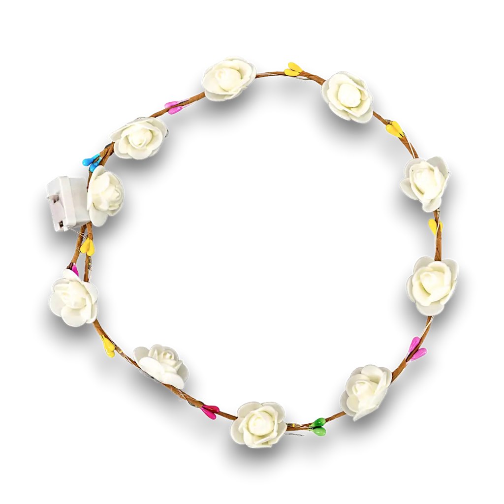Corona di fiori bianchi luminosi