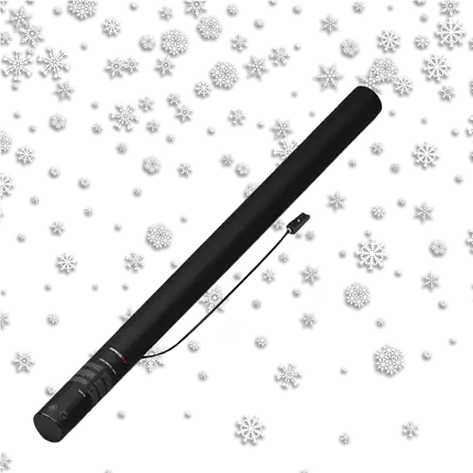 Cannone elettrico per coriandoli fiocco di neve bianco 80 cm