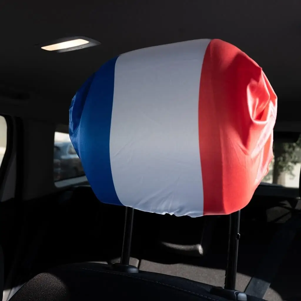 2 COPERTURE PER POGGIATESTA AUTO - FRANCIA BLU BIANCO ROSSO