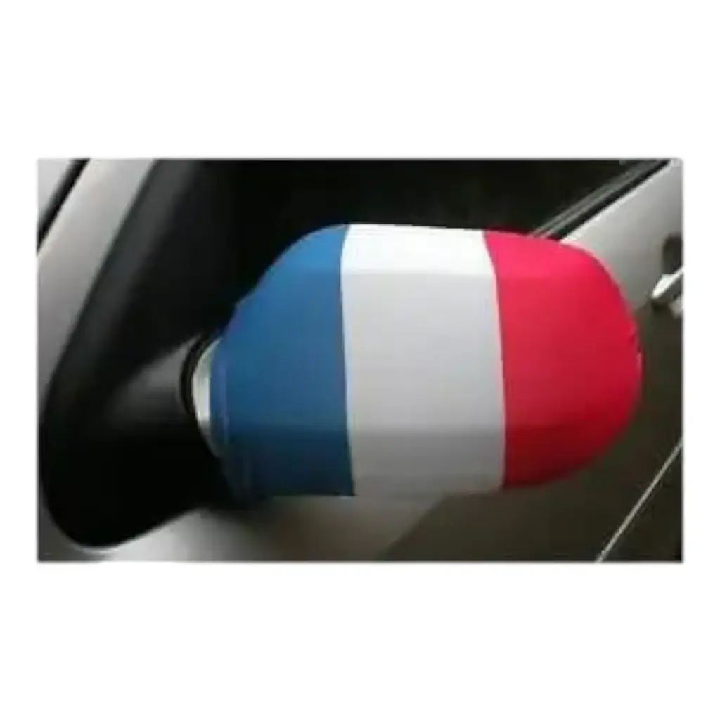 2 COPERTURE SPECCHIETTI AUTO - FRANCIA BLU BIANCO ROSSO