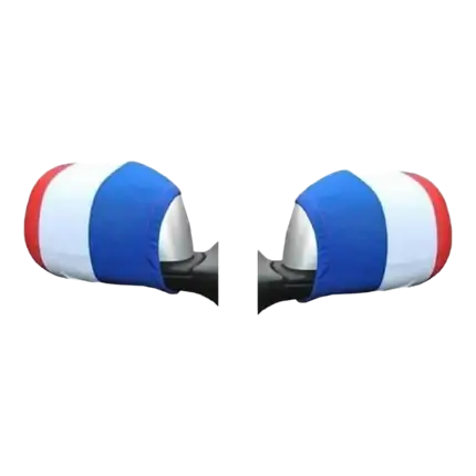 2 COPERTURE SPECCHIETTI AUTO - FRANCIA BLU BIANCO ROSSO