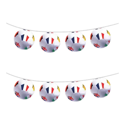 GHIRLANDA DI 8 BANDIERE DA CALCIO - 29CM - 5M