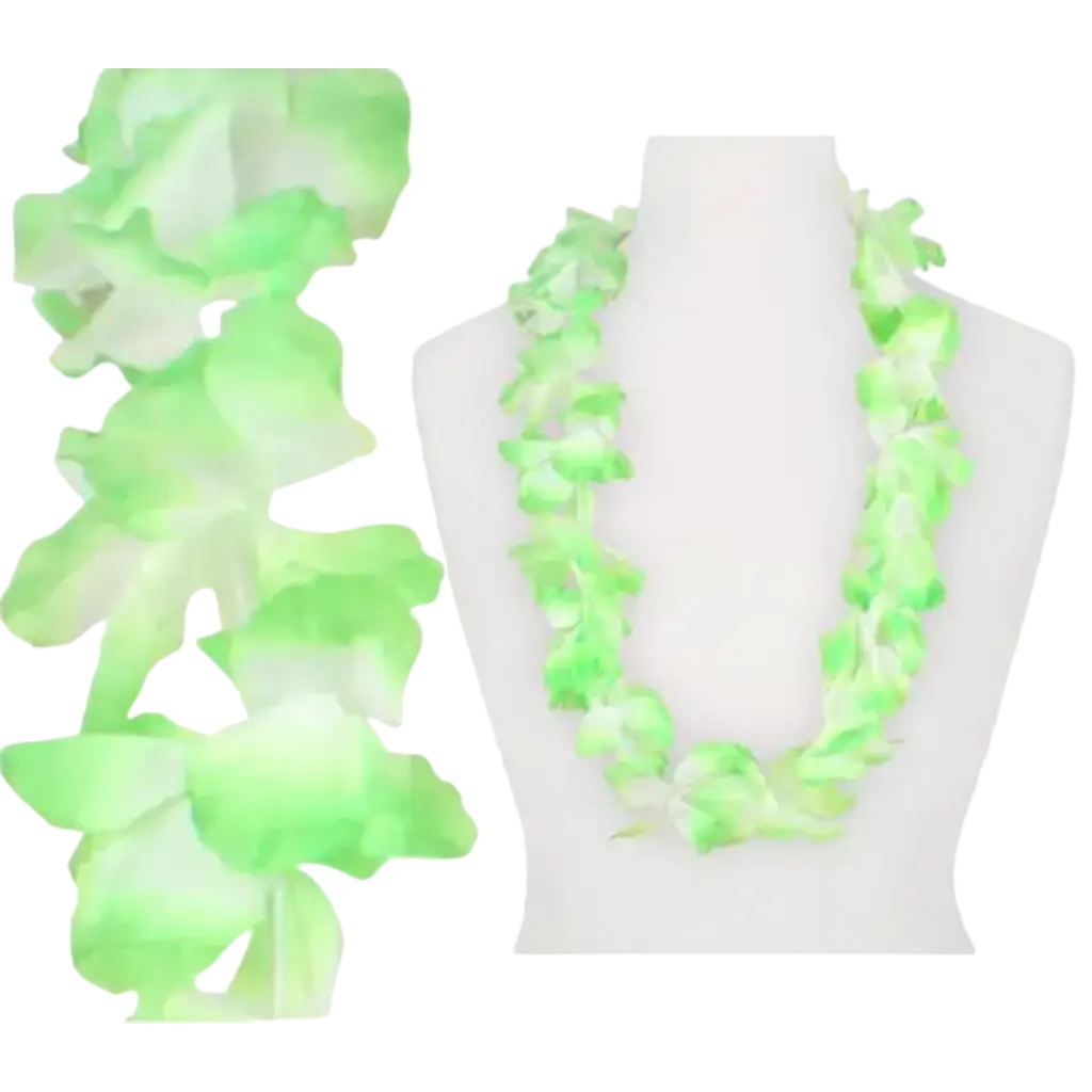 Collana hawaiana verde e bianca