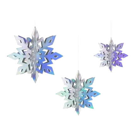 Set di 6 lampade a sospensione Snowflake - Natale - ø15/20/25cm