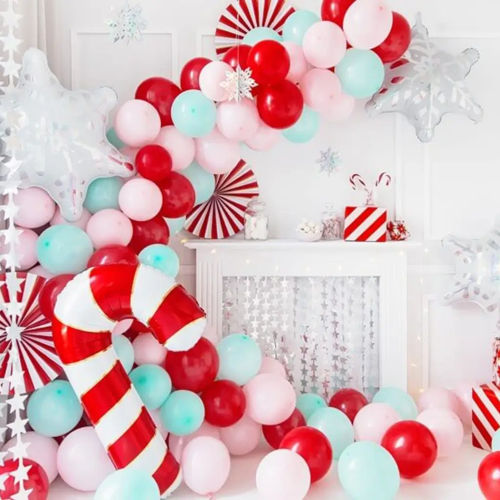 Palloncino Candy Cane - Rosso & Bianco - Mylar - 50x82cm