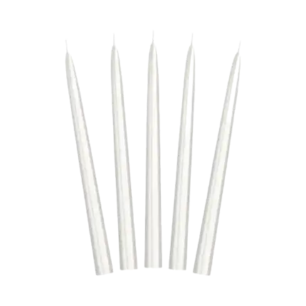 10 Candele Coniche colore Perla - 24cm